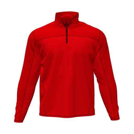 [CUS-DFW-QTRZ-PER-LSL-RED-AS-LOGO1] Quarter Zip Pullover (Adult S, Red, Logo 1)