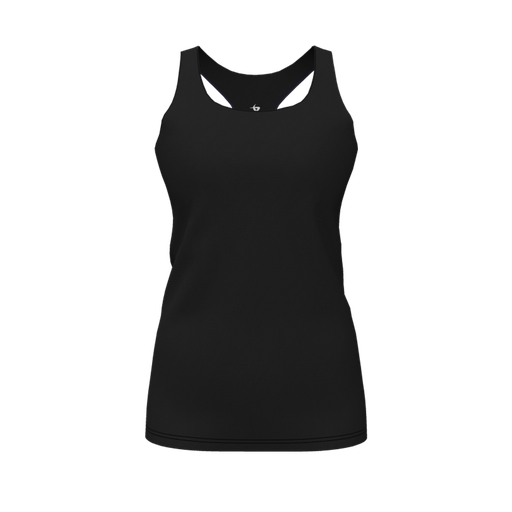 [FT0TRBBK-FYS-LOGO1] Decker Racerback Tank Top (Female Youth S, Black, Logo 1)
